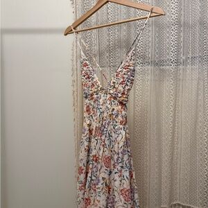 Always There Dress Grey Bandit - Floral Mini - Tie Back